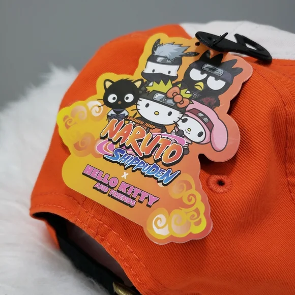 NEW Hello Kitty Naruto Shippuden Ball Cap Embroidered Hat Adjustable Strap Nerd - Picture 5 of 7